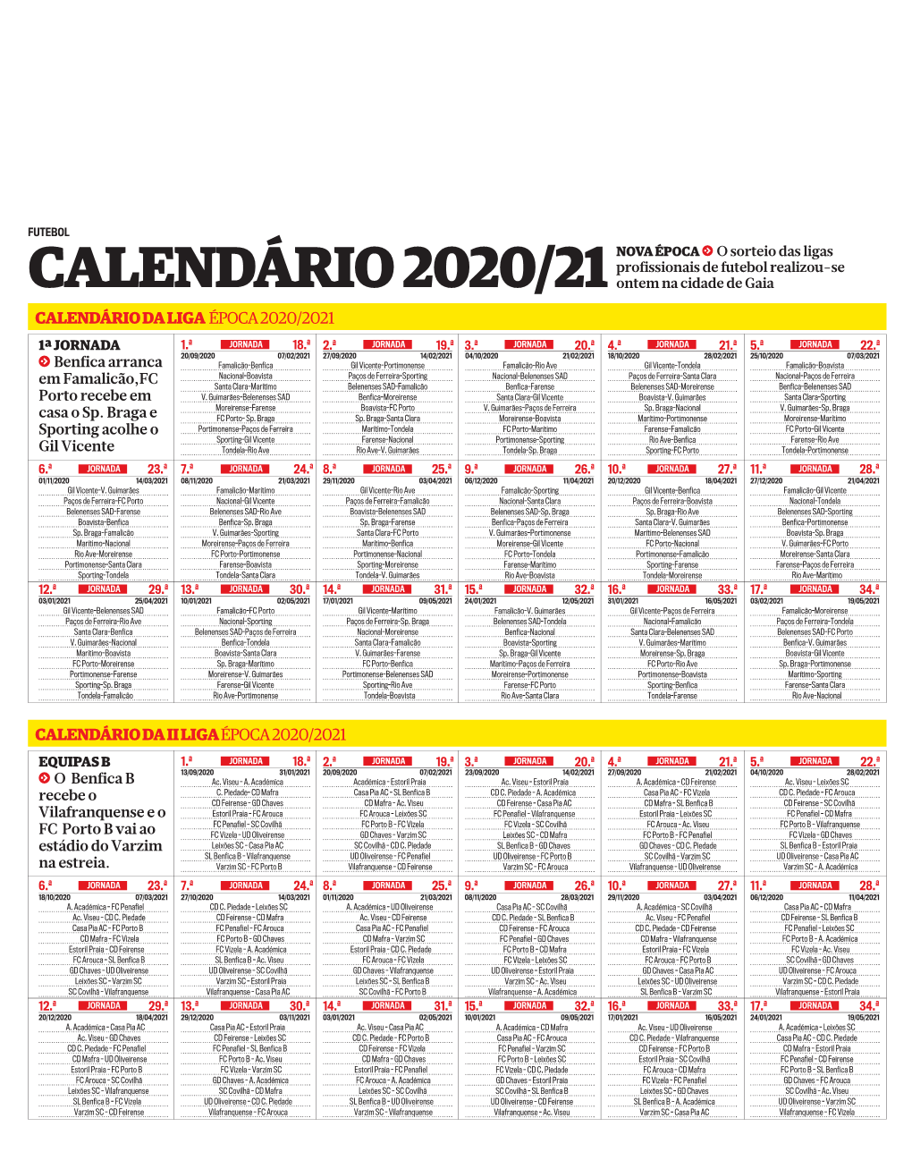 Calendário 2020/21