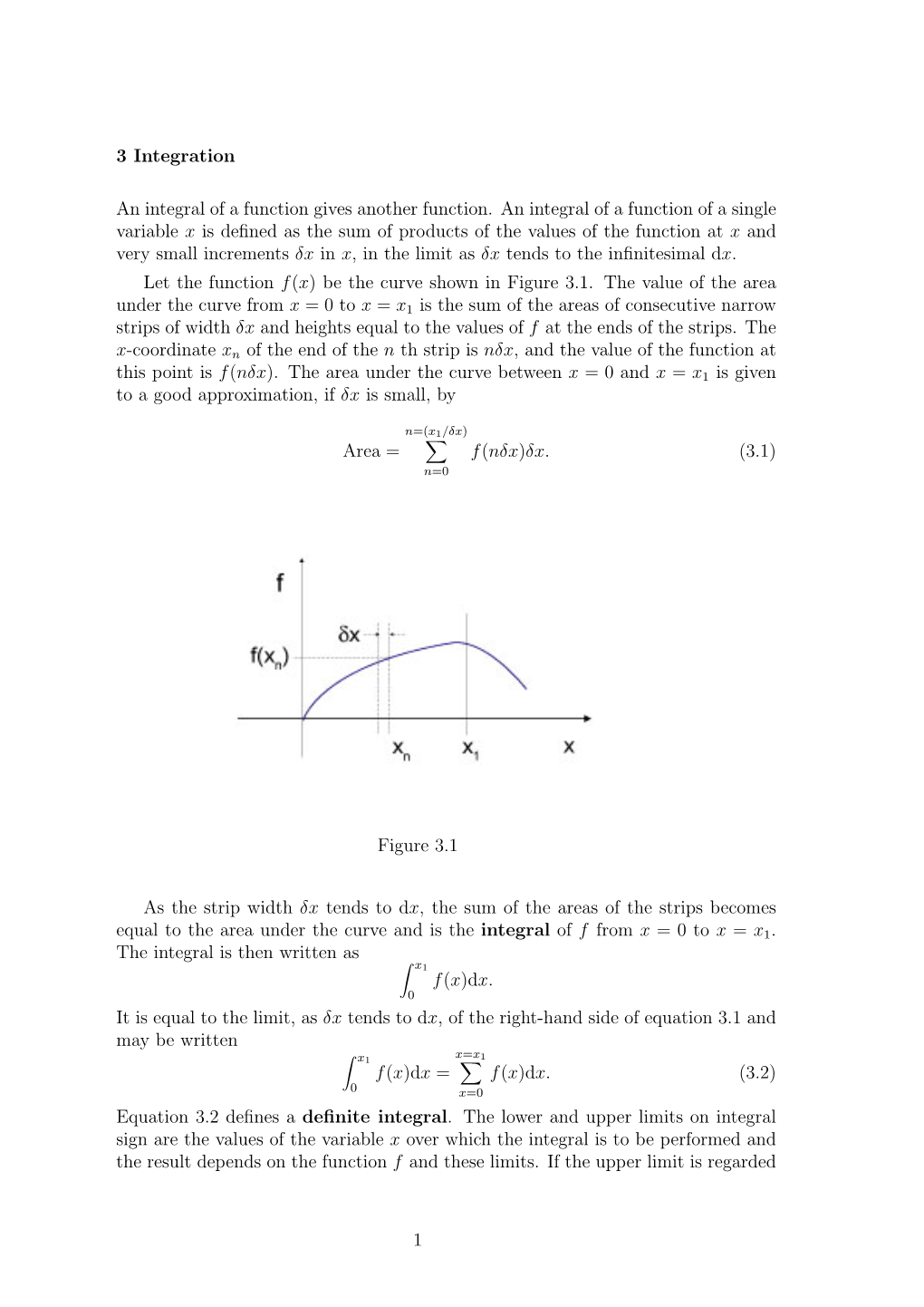 3 Integration an Integral of a Function Gives Another Function. an Integral