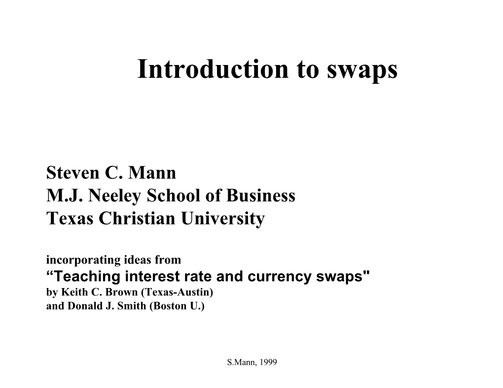 Introduction to Swaps