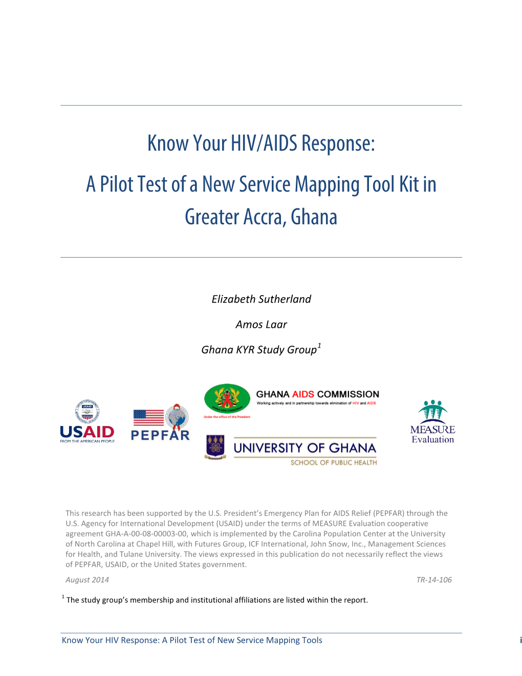 Know Your HIV/AIDS Response: a Pilot Test of a New Service Mapping Tool Kit in Greater Accra, Ghana