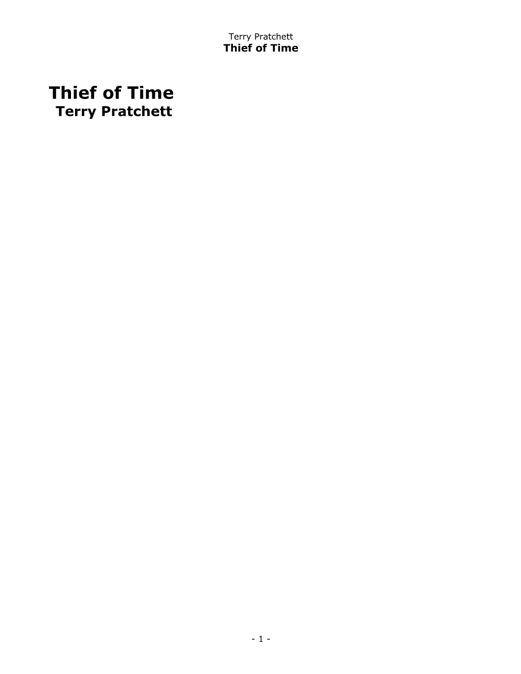 Thief of Time