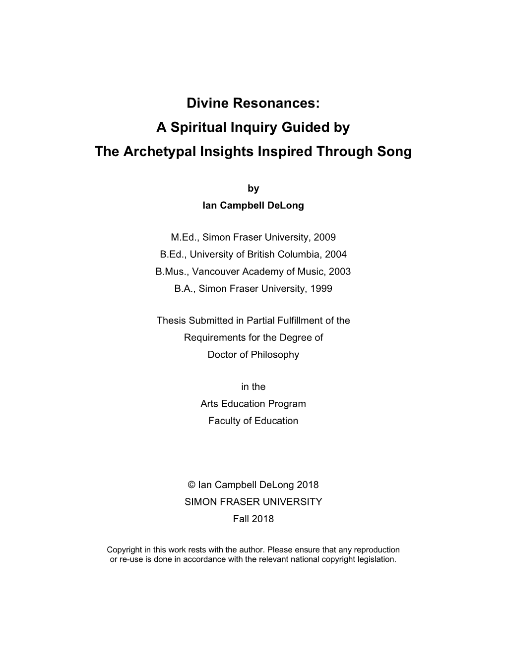 Divine Resonances: a Spiritual Inquiry Guided by the Archetypal Insights Inspired Through Song