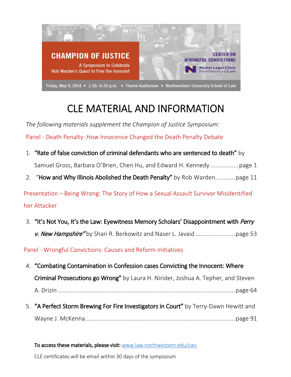 Cle Material and Information