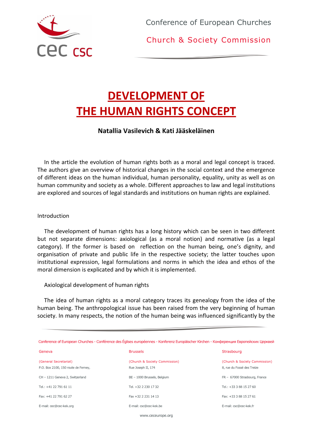 Development of the Human Rights Concept