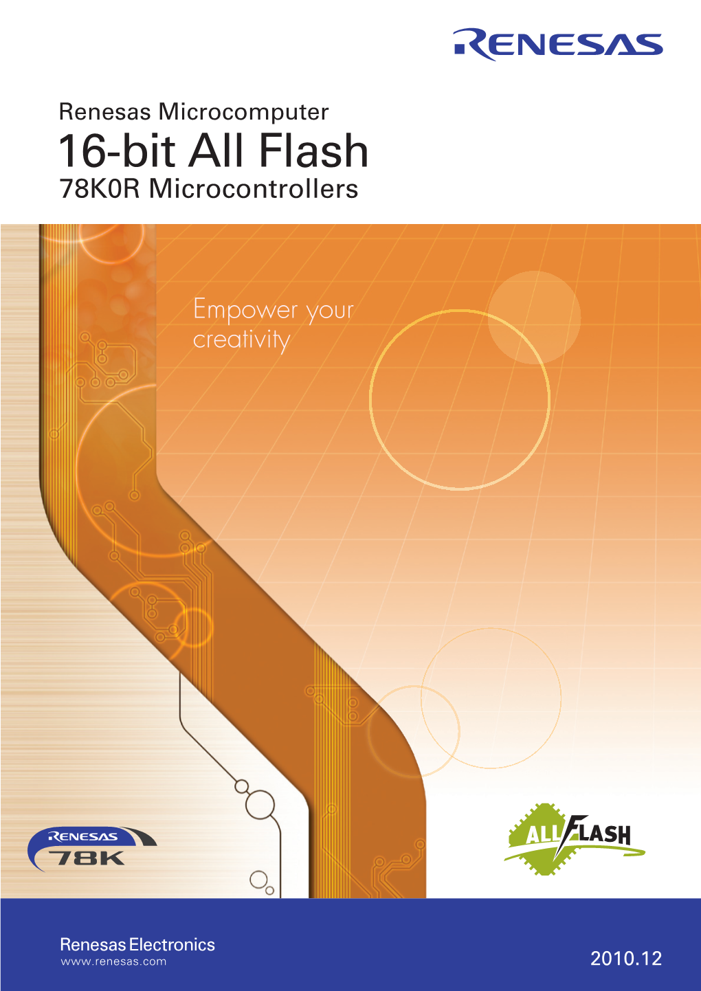 16-Bit All Flash 78K0R Microcontrollers Lineup Catalog