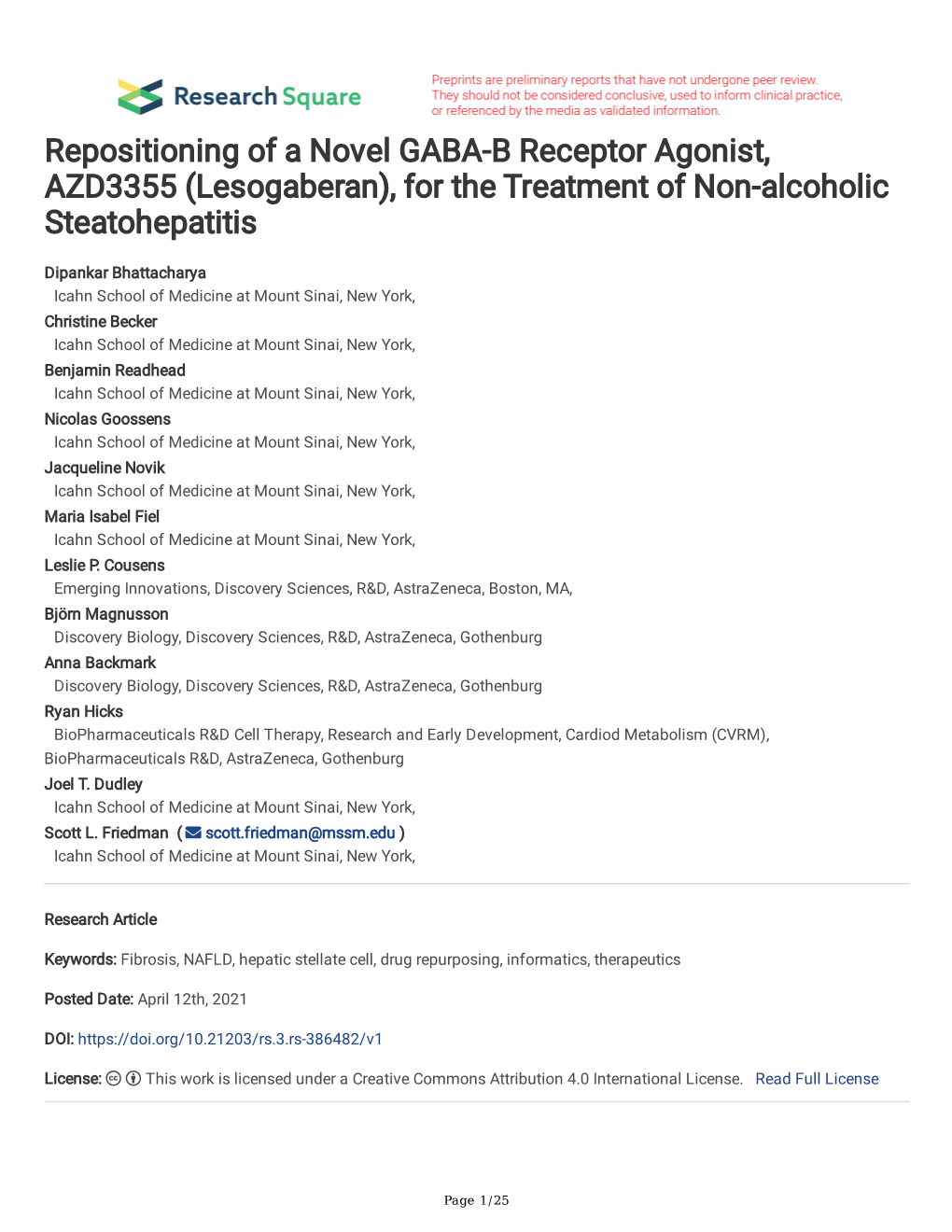 Lesogaberan), for the Treatment of Non-Alcoholic Steatohepatitis