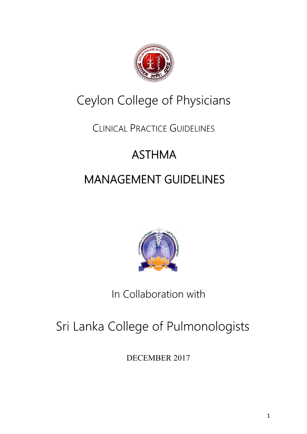 Ceylon College of Physicians Sri Lanka College of Pulmonologists