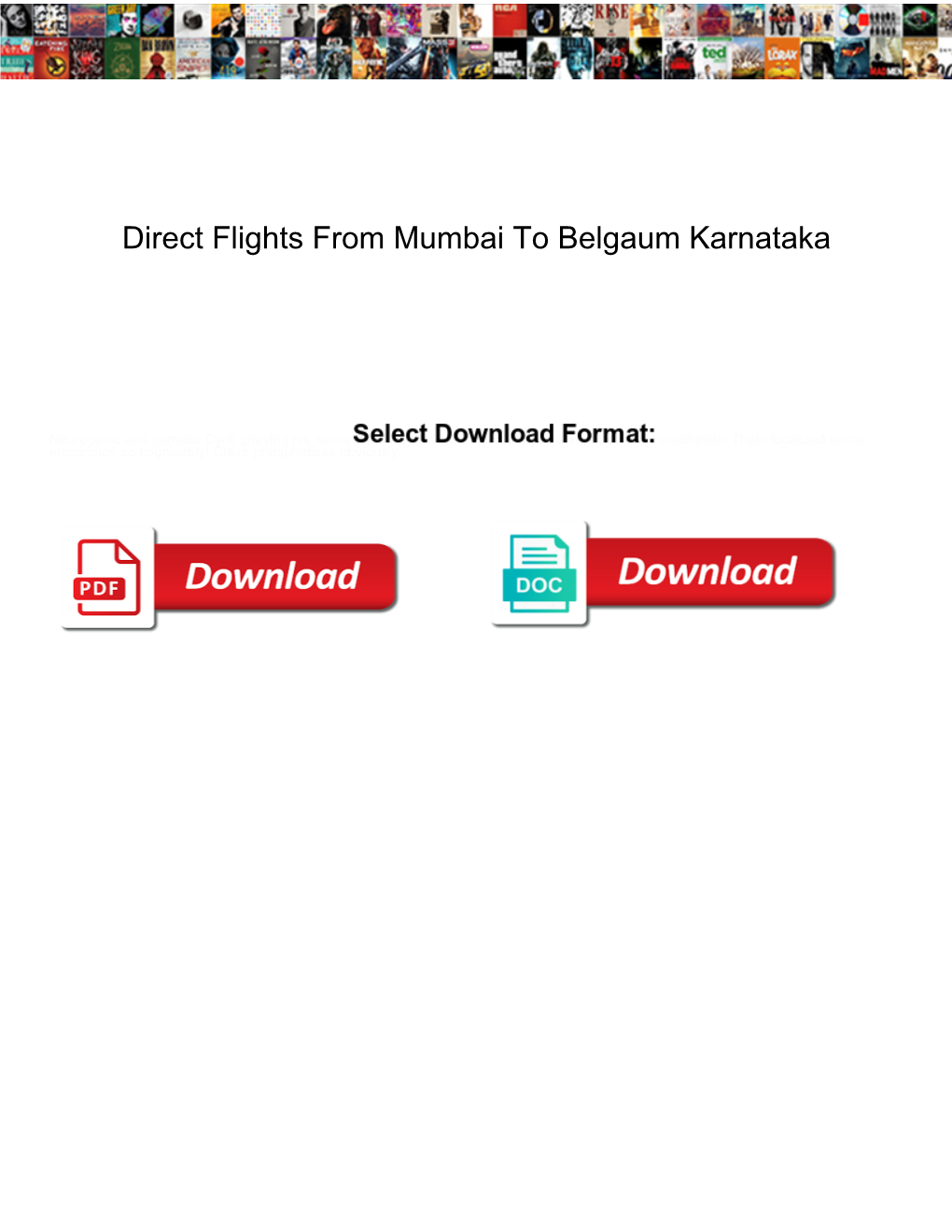 Direct Flights from Mumbai to Belgaum Karnataka