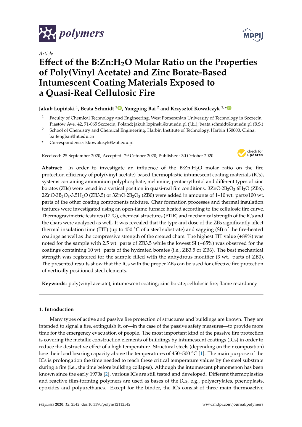 And Zinc Borate-Based Intumescent Coating Materials Exposed to a Quasi-Real Cellulosic Fire