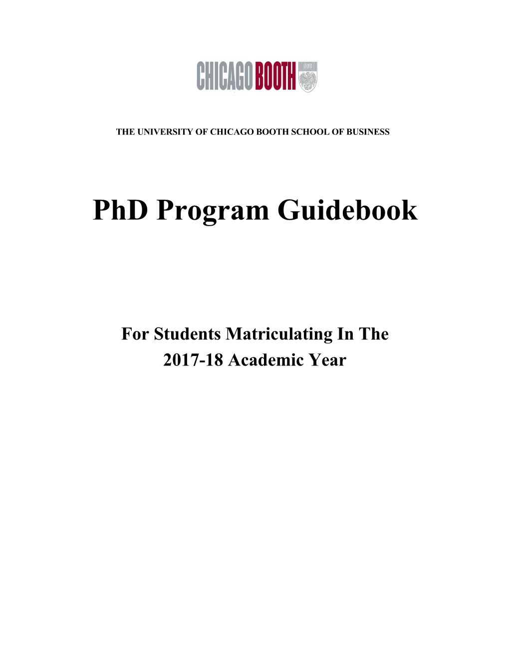 Phd Program Guidebook