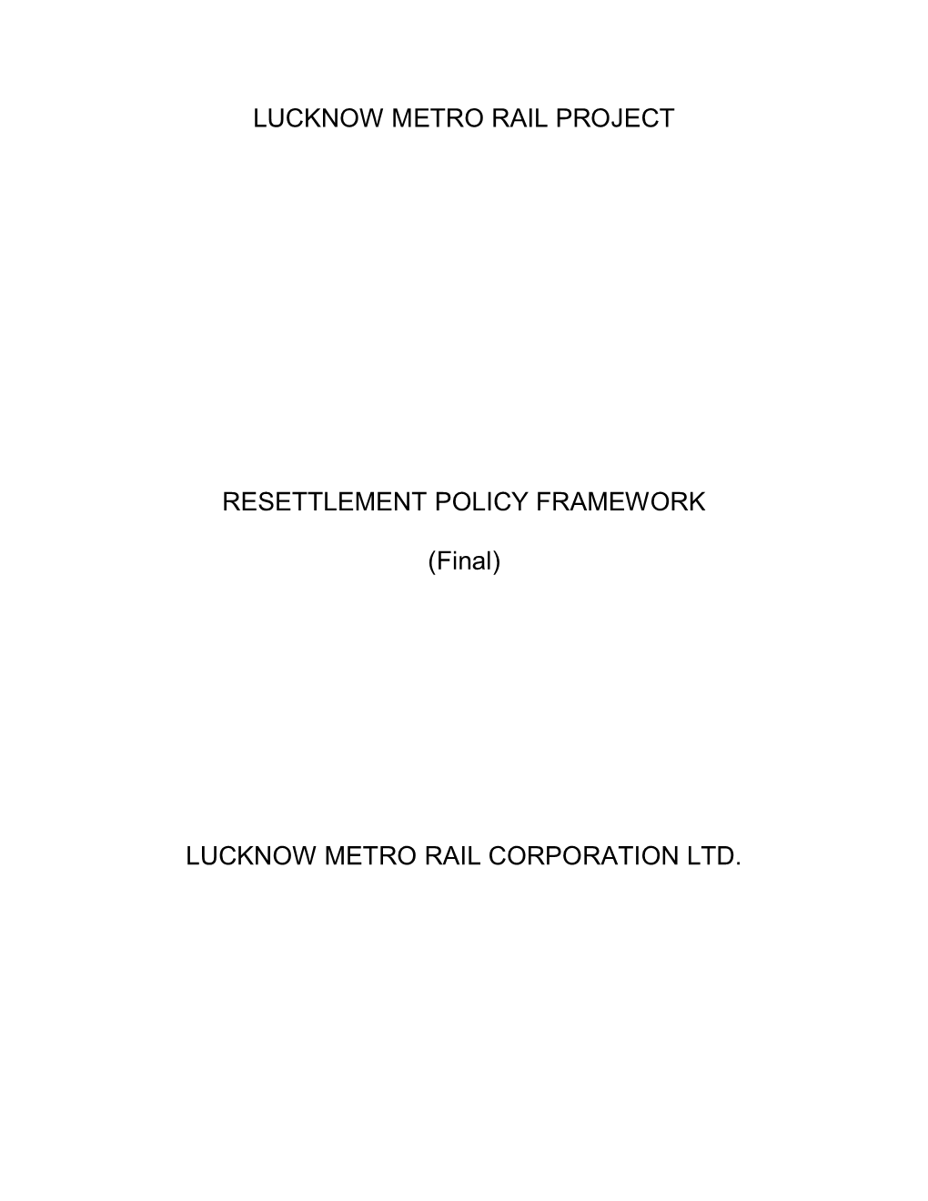 (Final) LUCKNOW METRO RAIL CORPORATION LTD