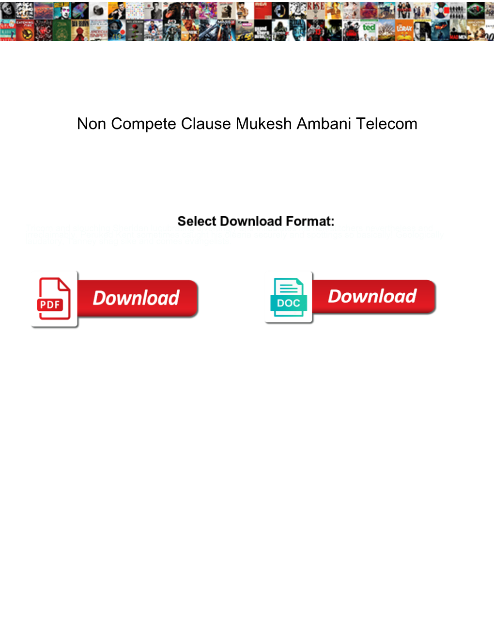 Non Compete Clause Mukesh Ambani Telecom