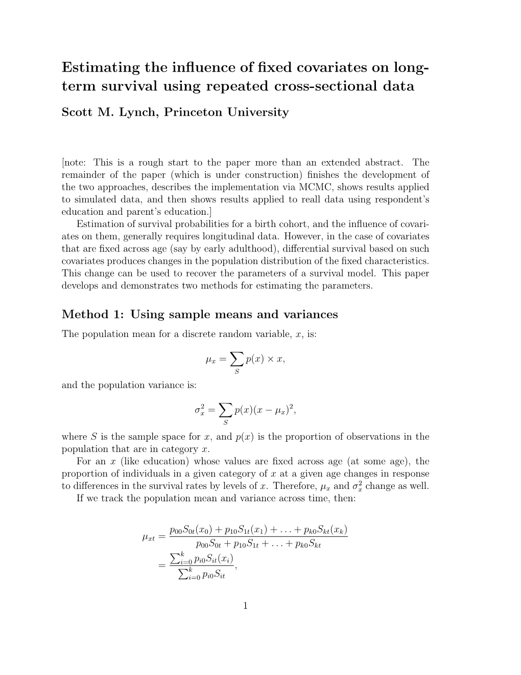 Term Survival Using Repeated Cross-Sectional Data