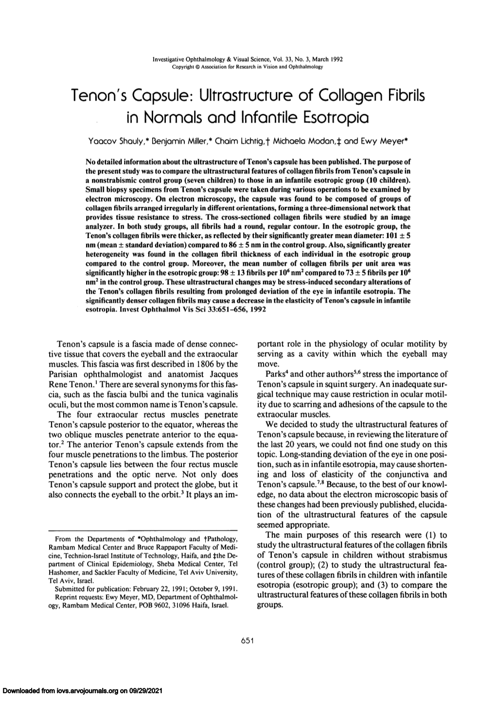 Tenon's Capsule: Ultrastructure of Collagen Fibrils in Normals and Infantile Esotropia