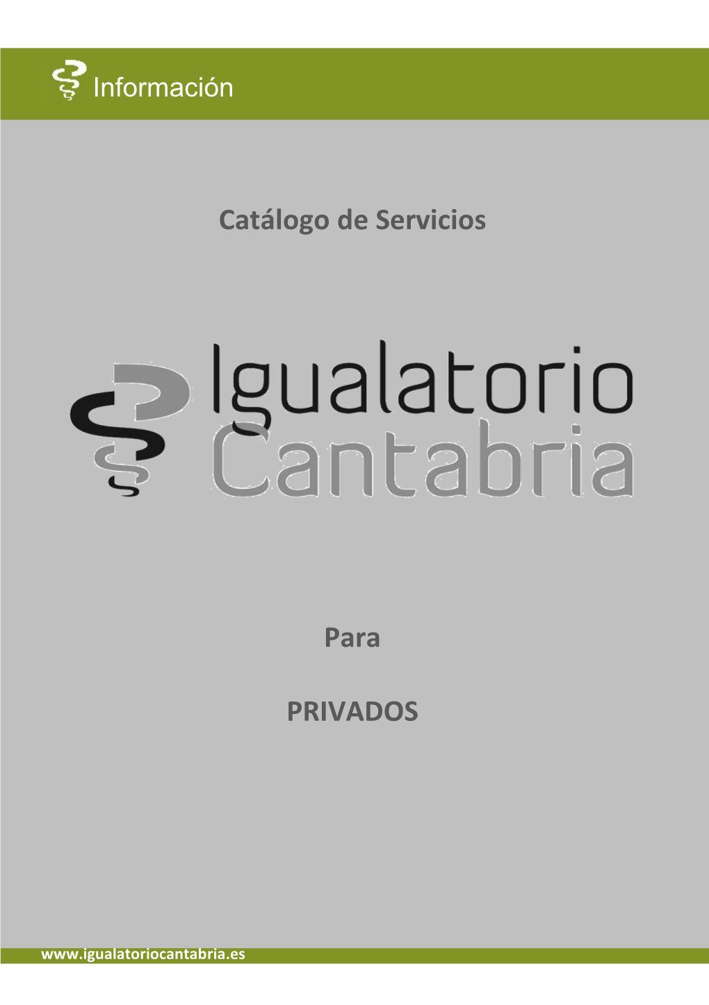 Catálogo De Servicios Para PRIVADOS