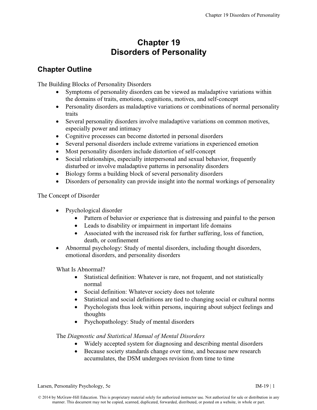 Disorders of Personality