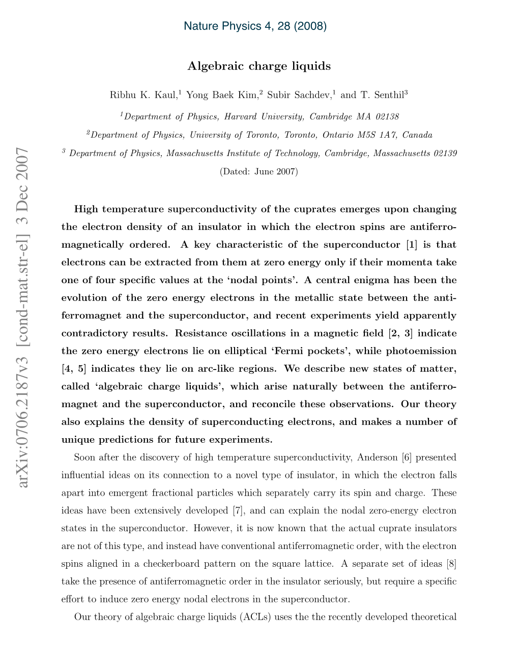 Algebraic Charge Liquids and the Underdoped Cuprates