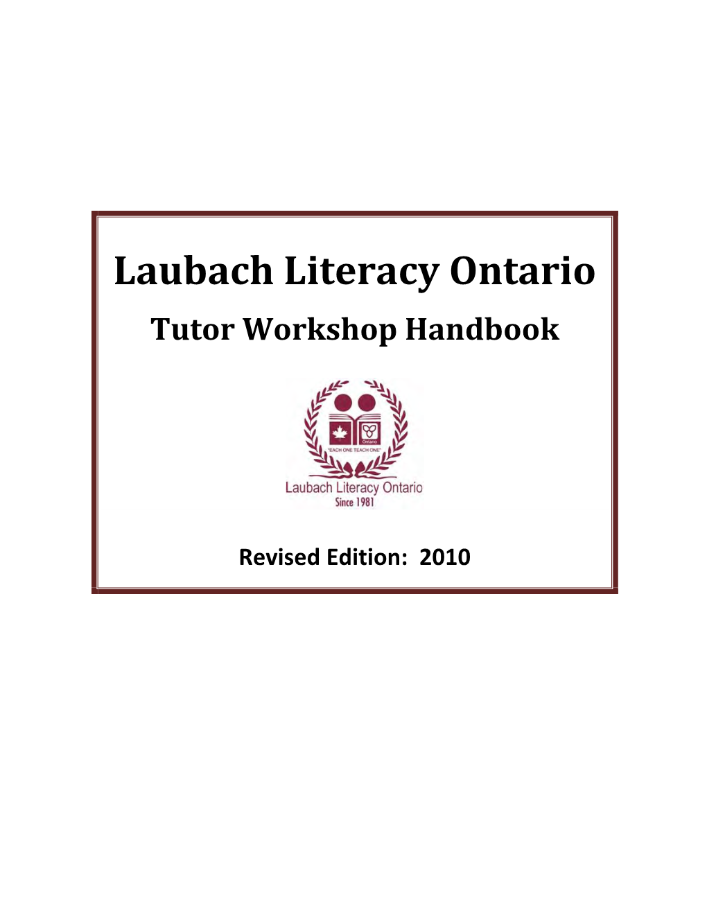 Tutor Workshop Handbook