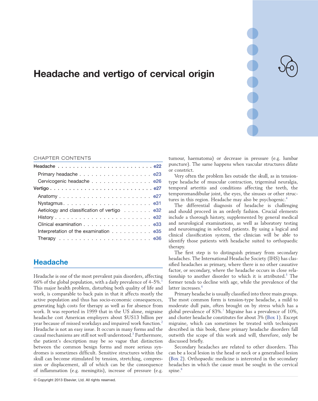 Headache and Vertigo of Cervical Origin