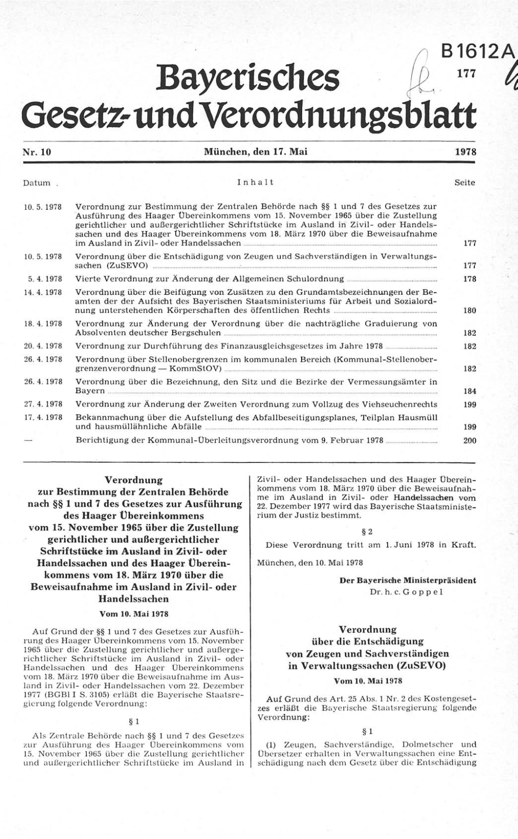 Bayerisches Gesetz- Undverordnungsblatt