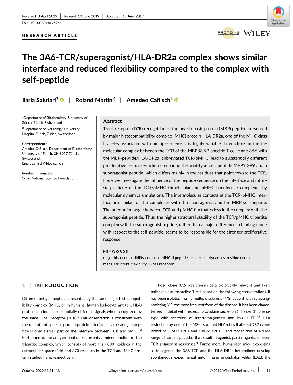 The 3A6‐TCR/Superagonist/HLA‐Dr2a Complex Shows Similar