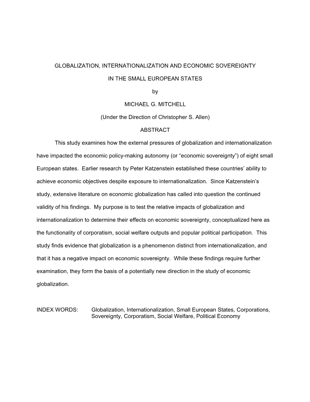 Global Corporations and Economic Sovereignty