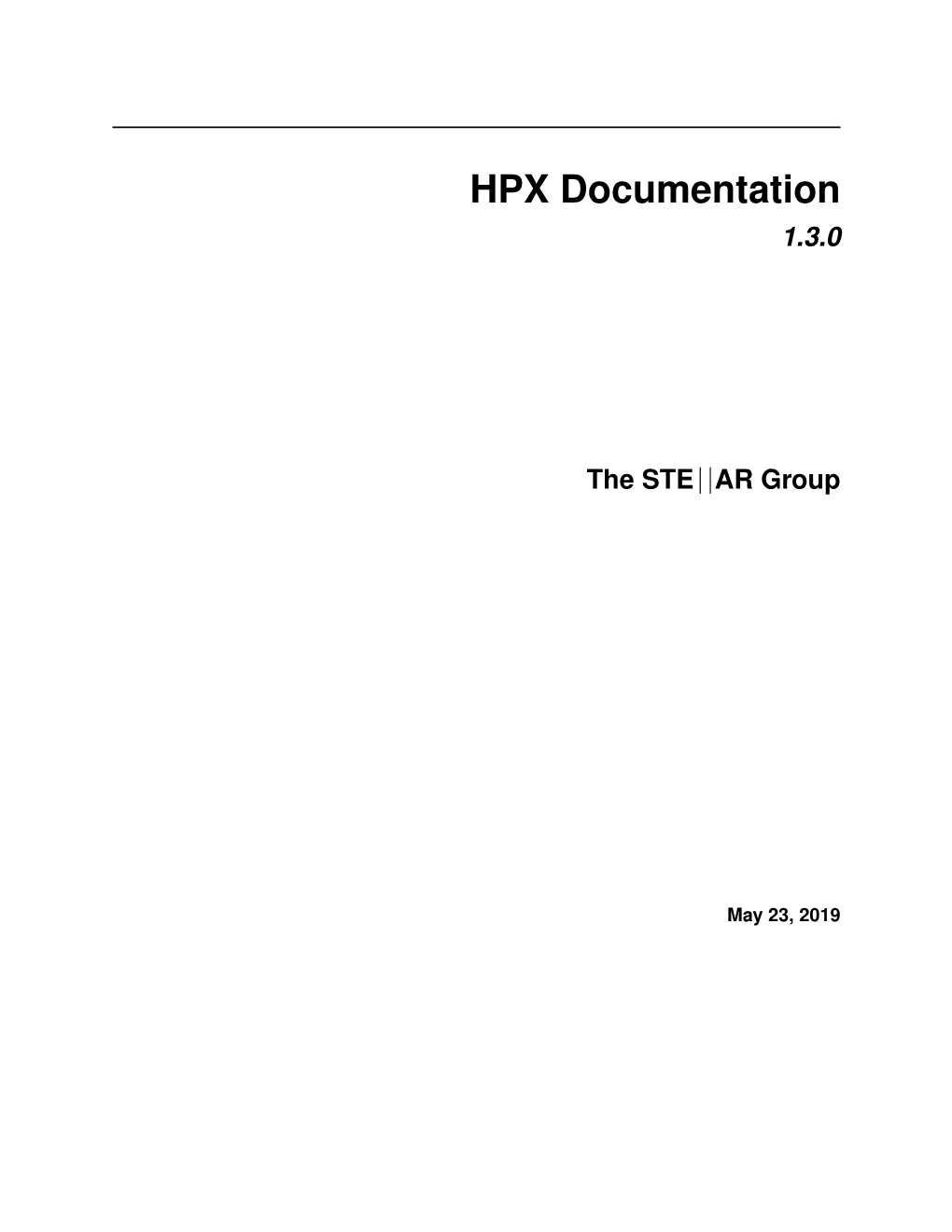 HPX Documentation 1.3.0 The