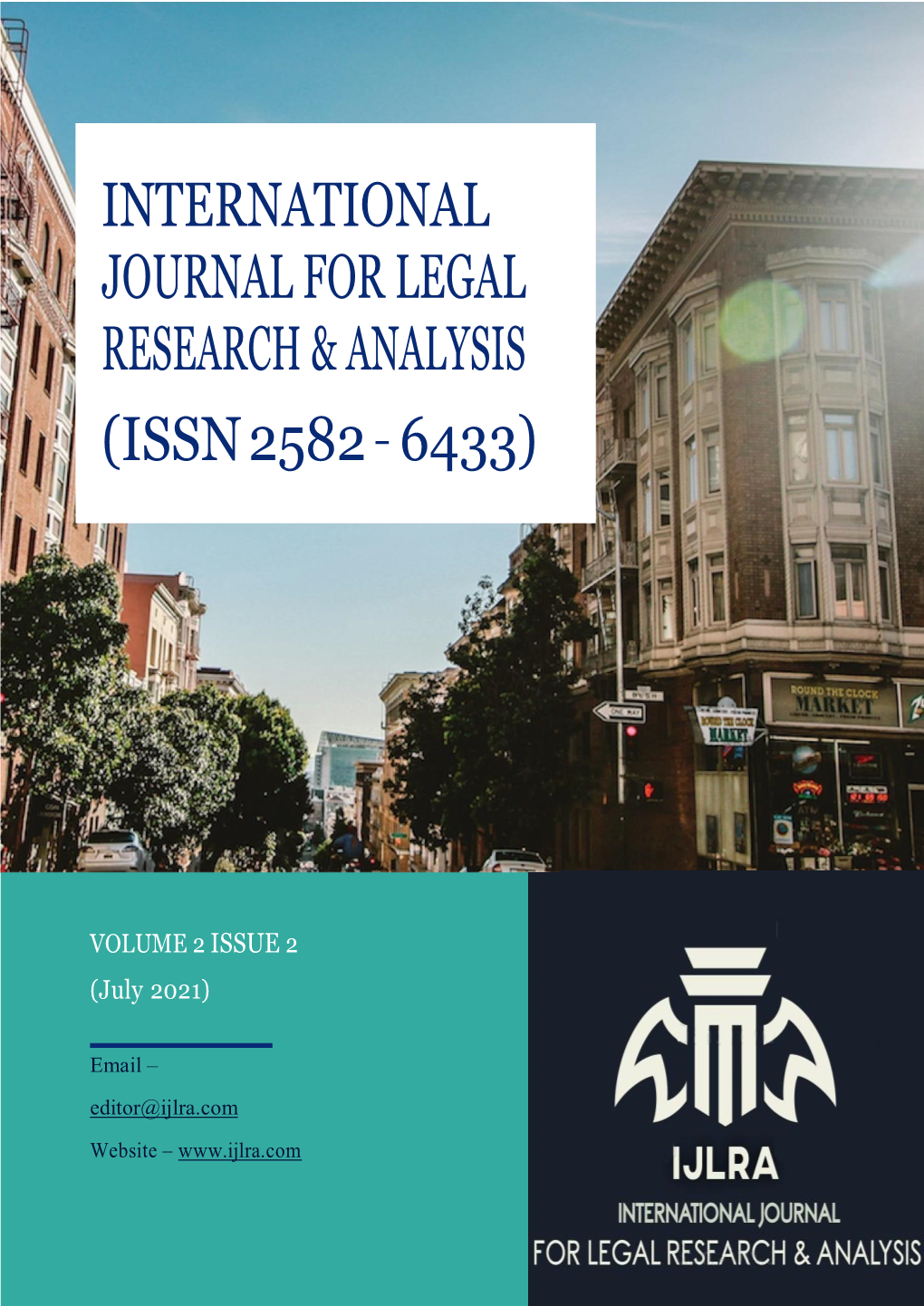International Journal for Legal Research & Analysis (Issn 2582 – 6433)