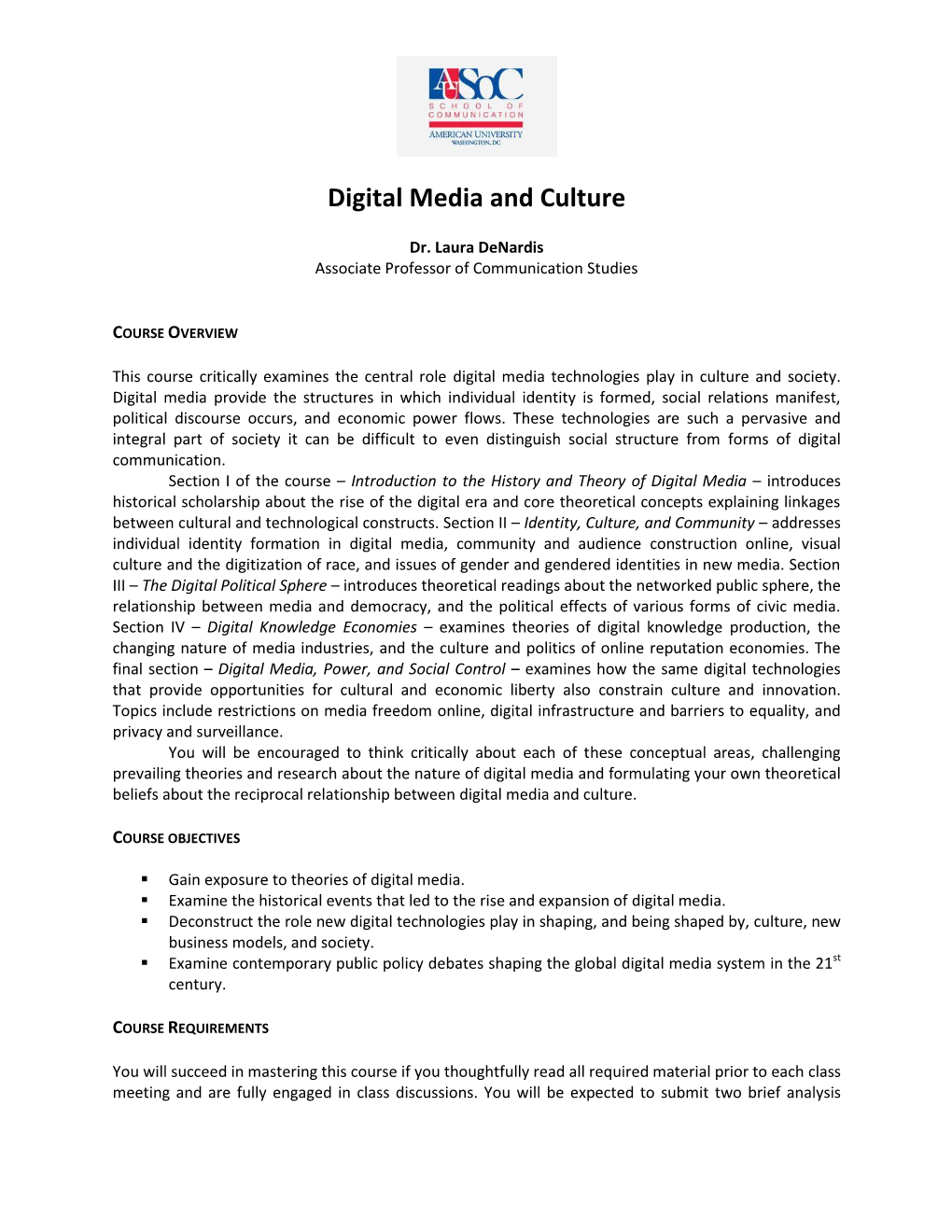 Digital Media and Culture