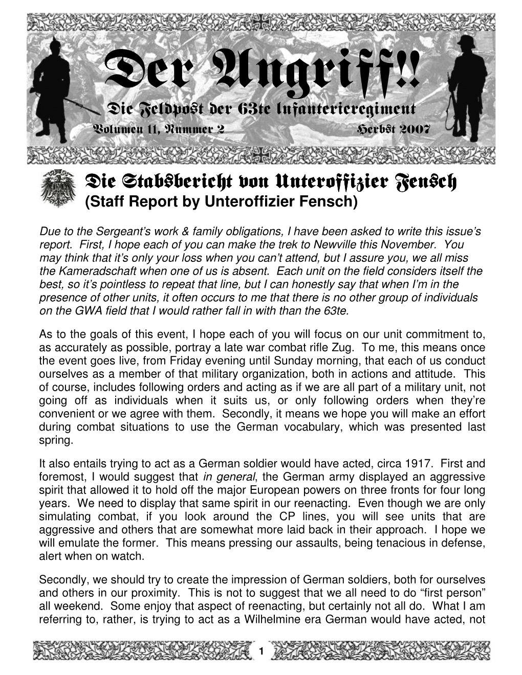 Der Angriff!! Die Feldpost Der 63Te Infanterieregiment