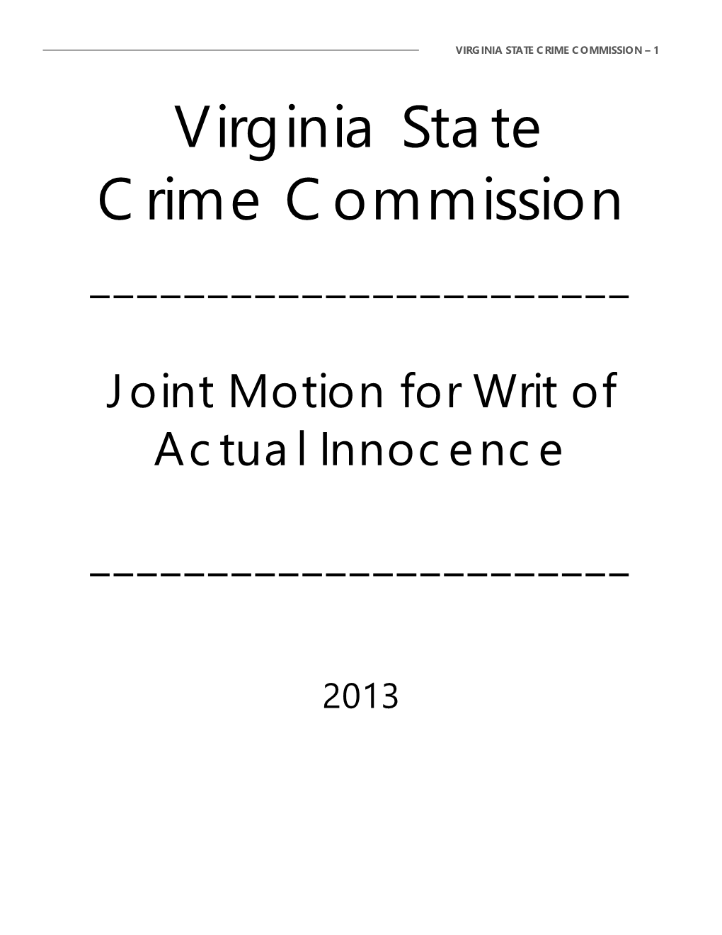 Joint Motion for Writ of Actual Innocence