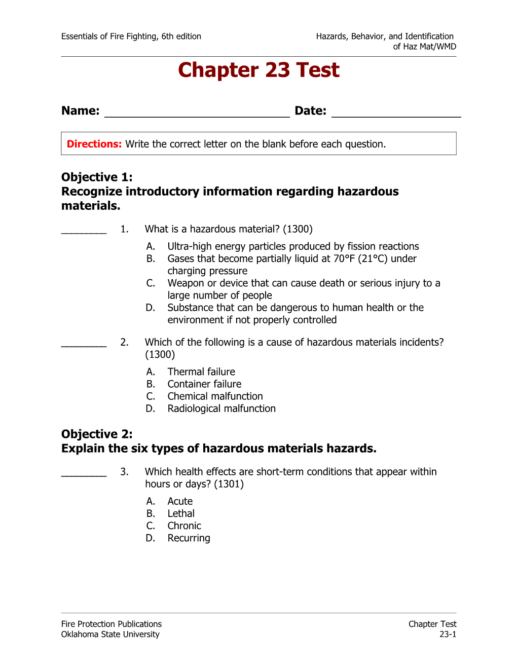 Directions: Write the Correct Letter on the Blank Before Each Question s2