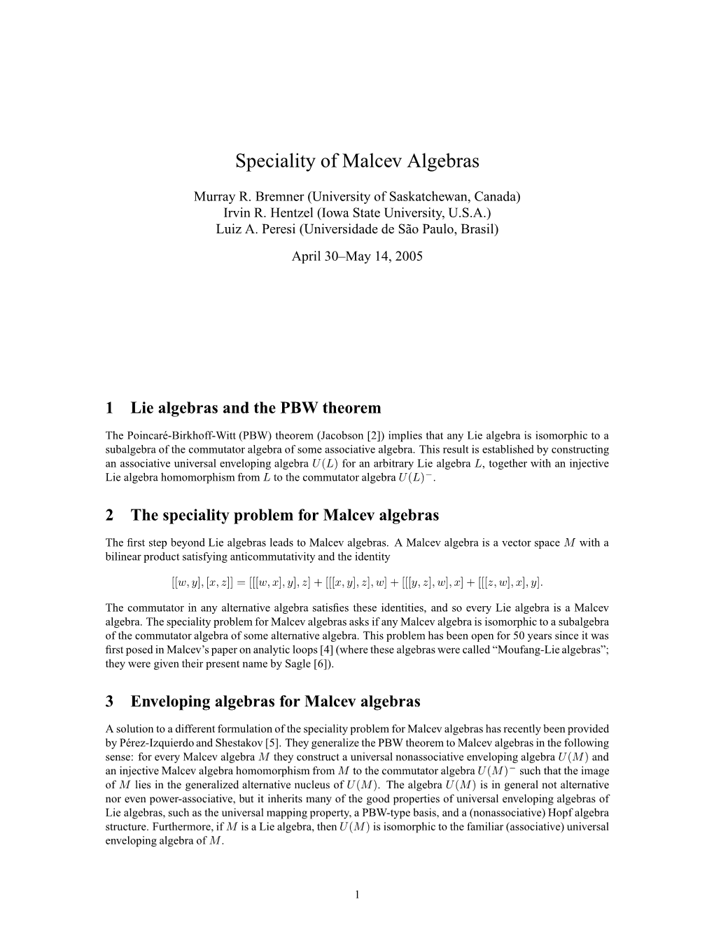 Speciality of Malcev Algebras