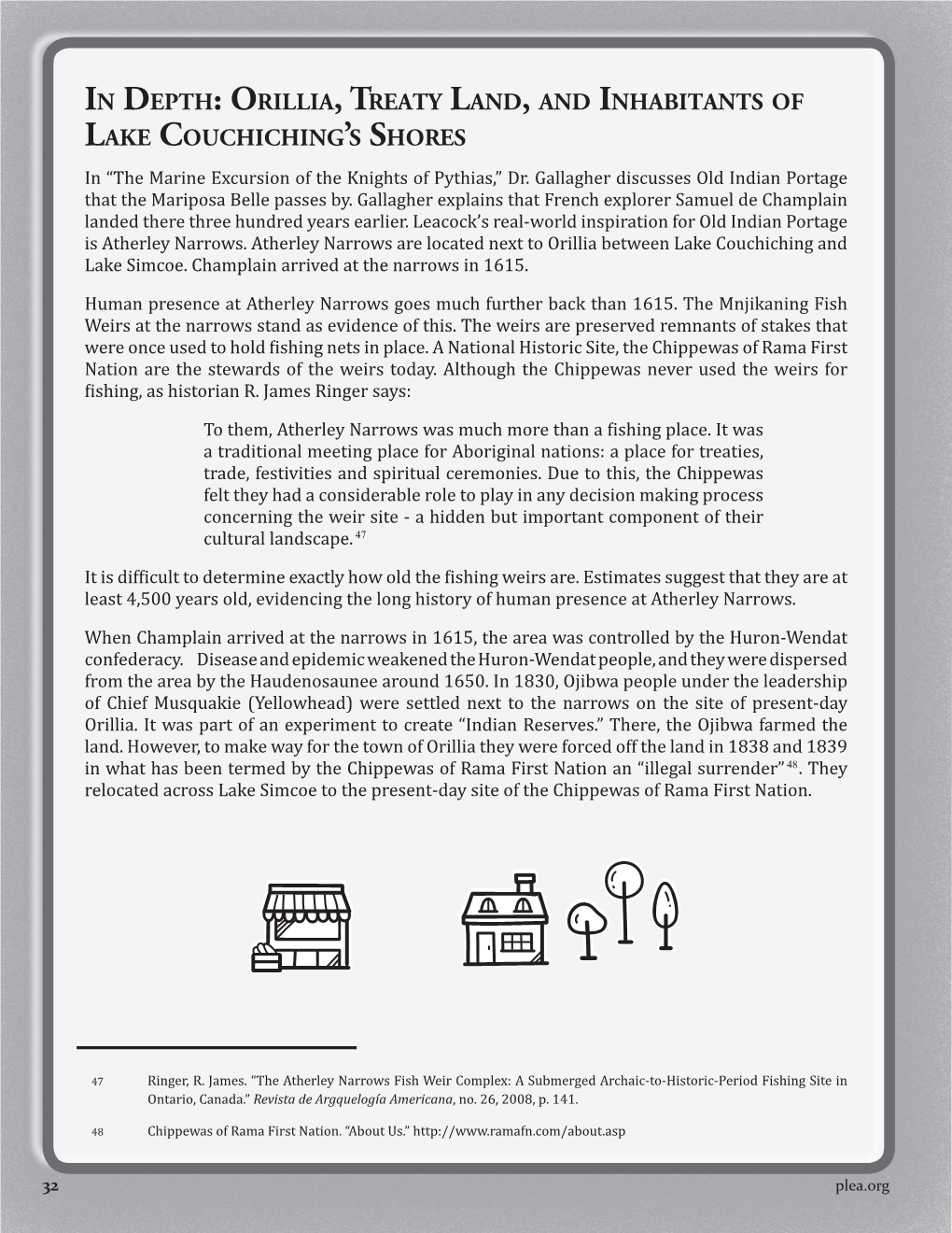 Orillia, Treaty Land, and Inhabitants of Lake Couchichingls Shores