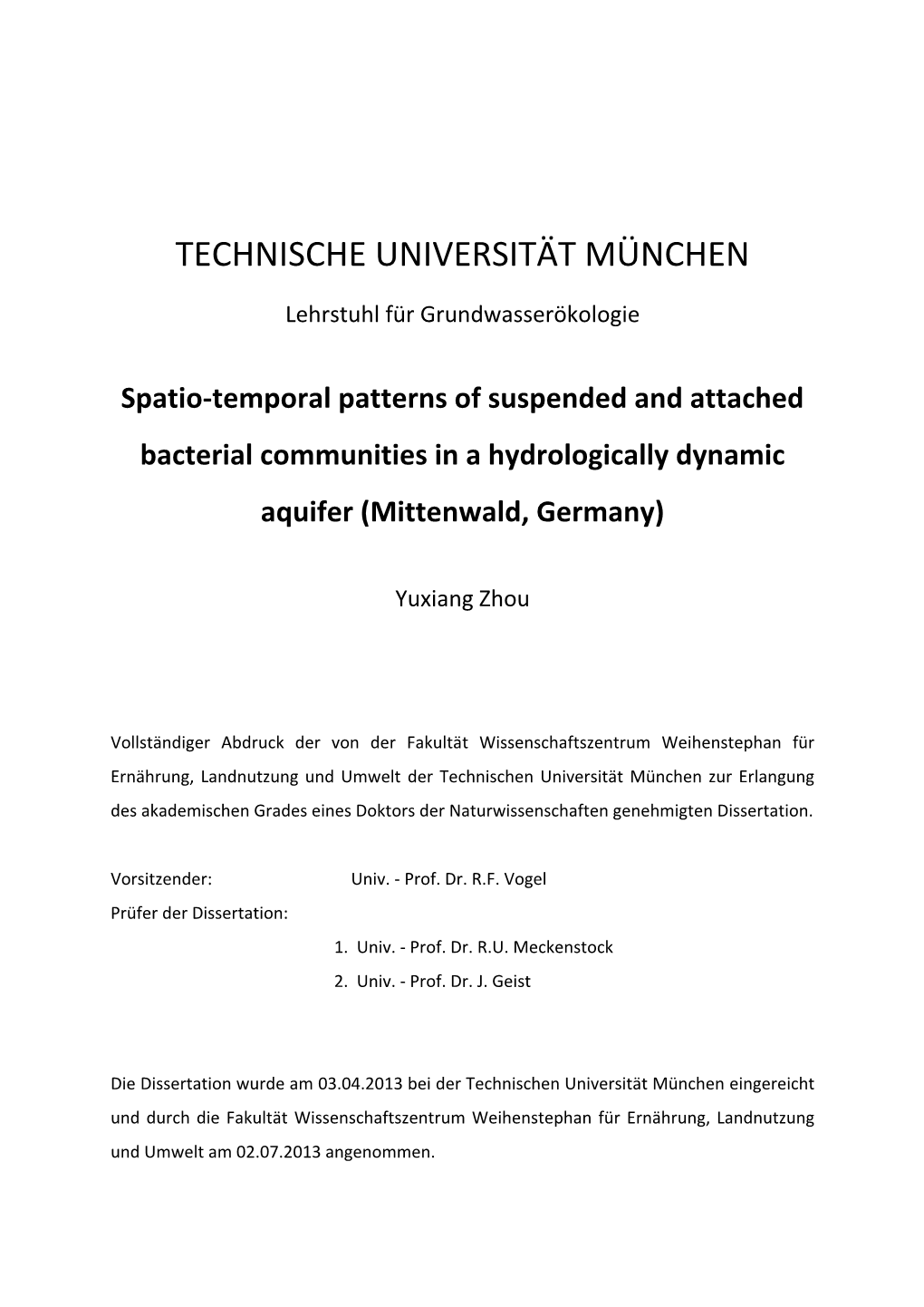Spatio-Temporal Patterns of Suspended and Attached Bacterial Communities in a Hydrologically Dynamic Aquifer (Mittenwald, Germany)