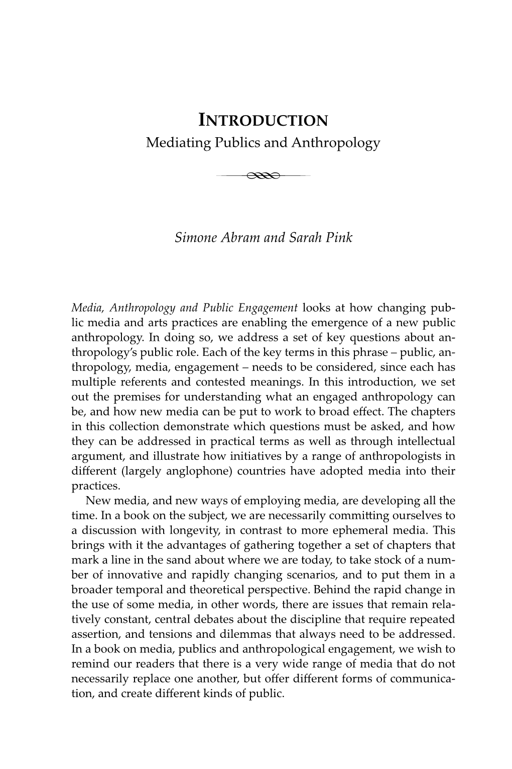INTRODUCTION Mediating Publics and Anthropology R