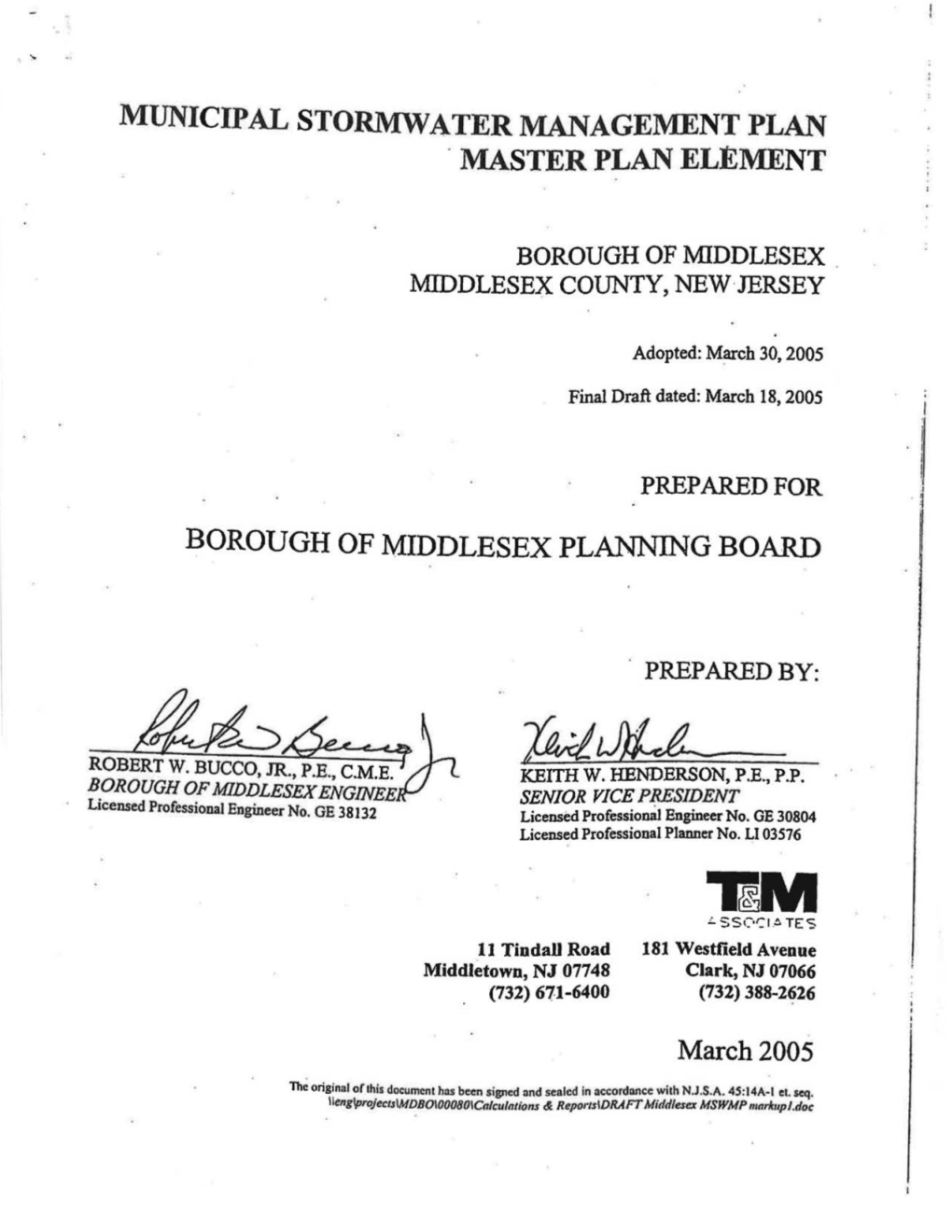 Municipal Stormwater Management Plan