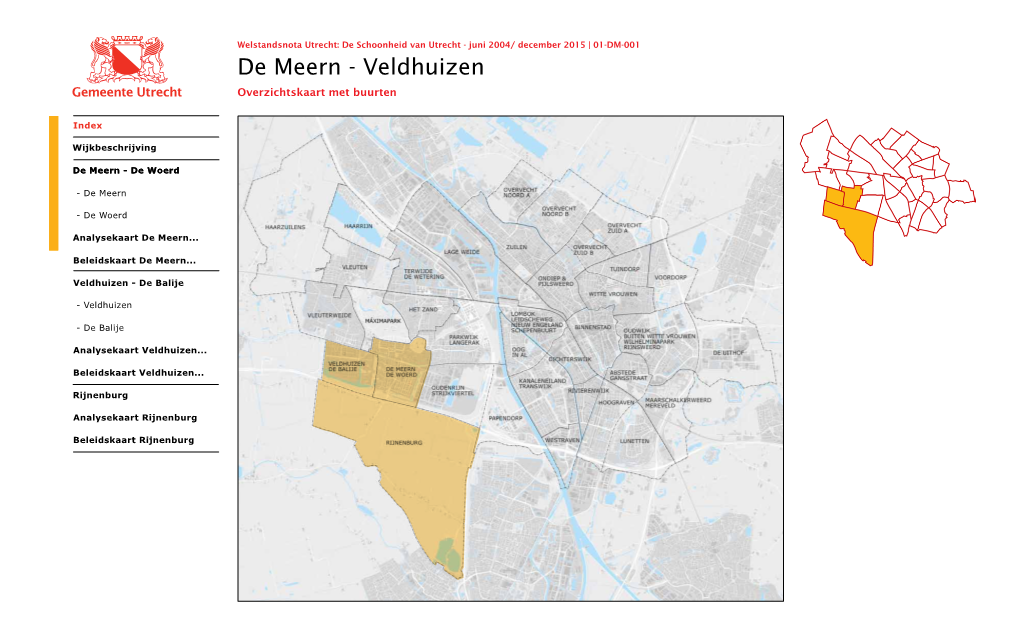 De Meern - Veldhuizen Overzichtskaart Met Buurten