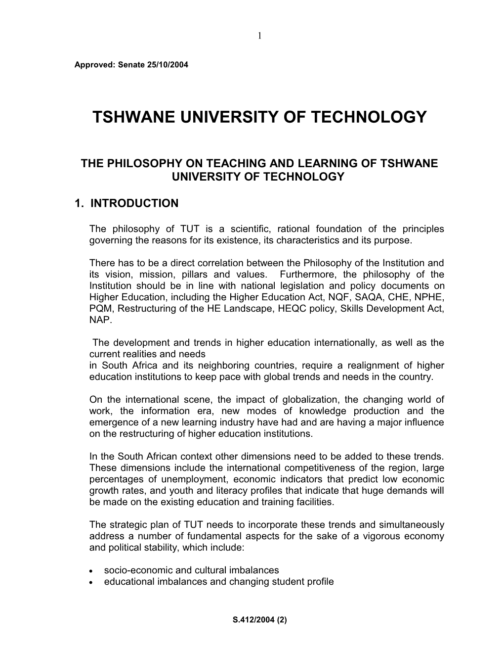 Tshwane University of Technology s3