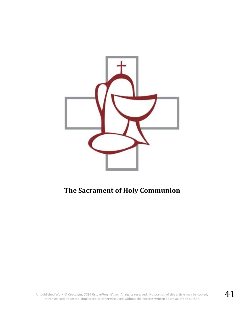 The Sacrament of Holy Communion