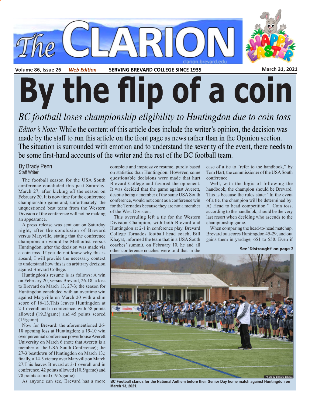 The Clarion, Vol. 84, Issue #10, Nov. 7, 2018