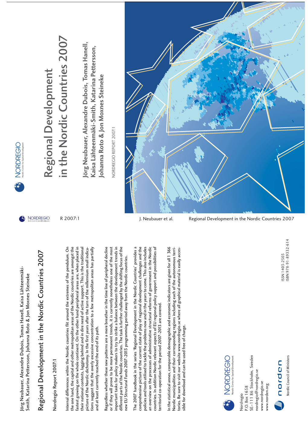 Regional Development in the Nordic C Ountries 20 07