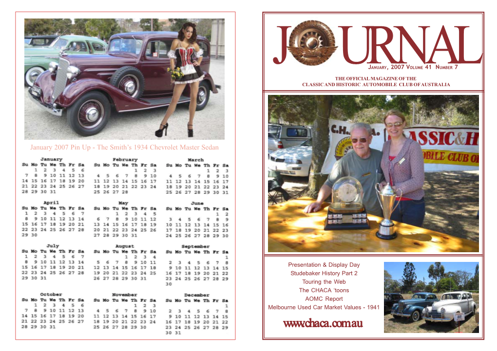 January 2007 Pin up - the Smith’S 1934 Chevrolet Master Sedan