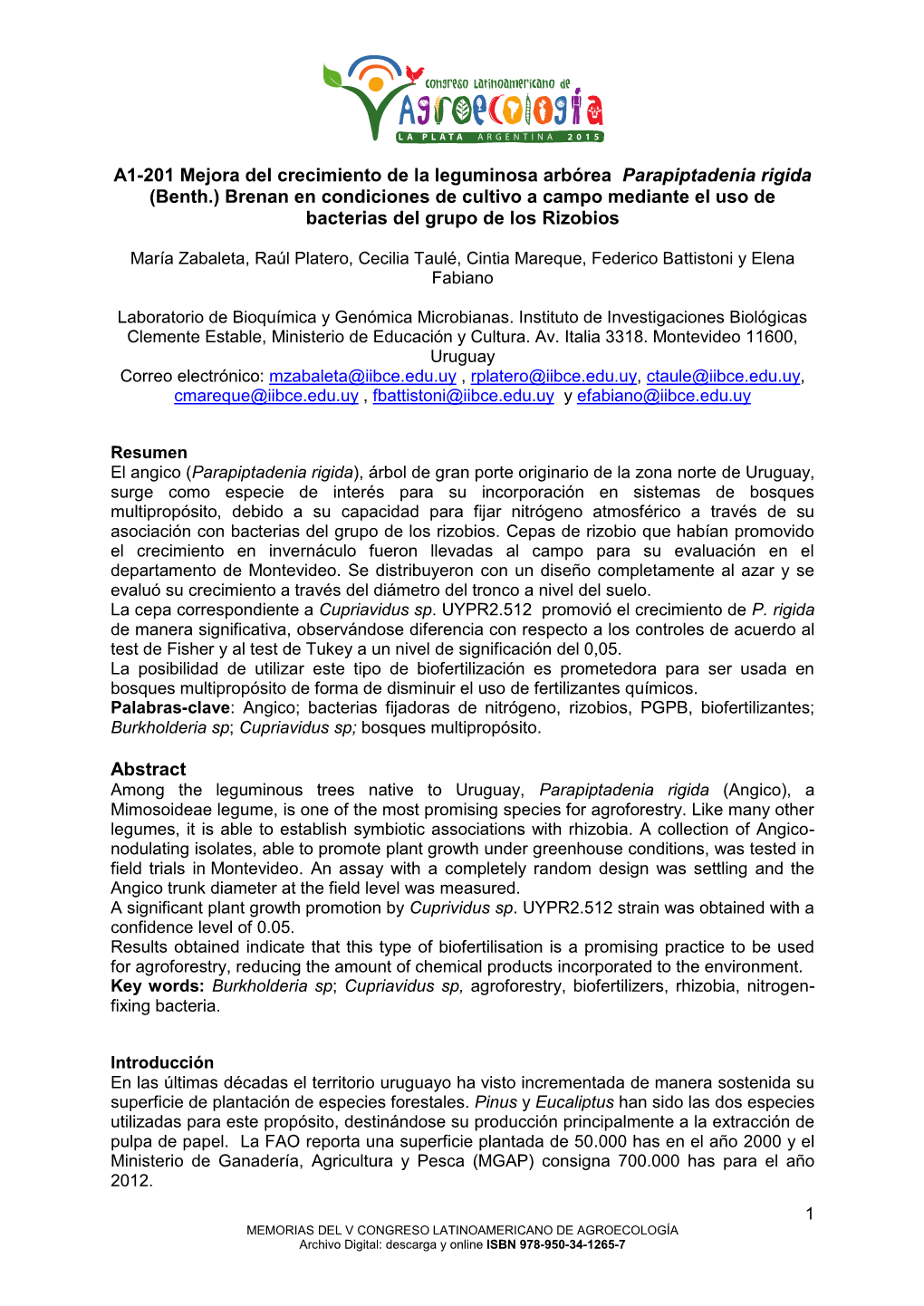 A1-201 Mejora Del Crecimiento De La Leguminosa Arbórea