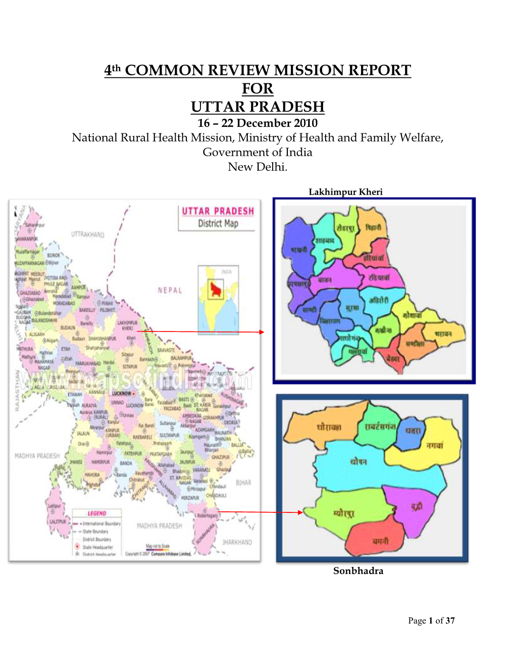 4Th COMMON REVIEW MISSION REPORT for UTTAR PRADESH