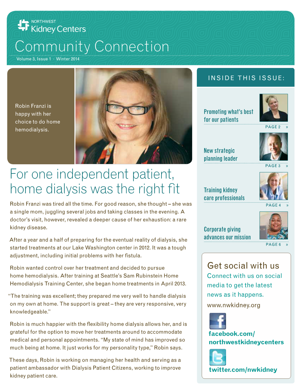 Community Connection Volume 3, Issue 1 · Winter 2014