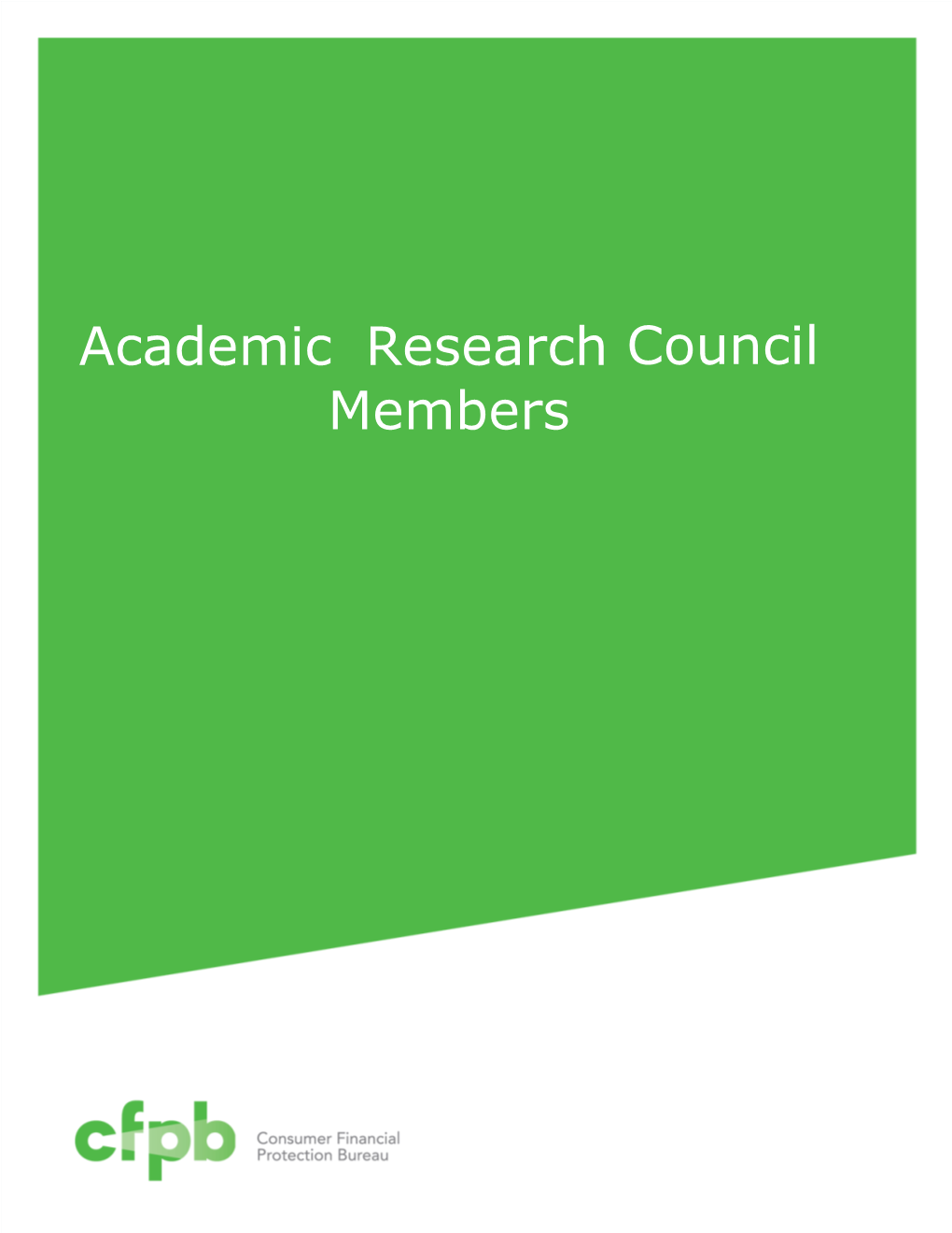 Academic Research Council Members Academic Research Council