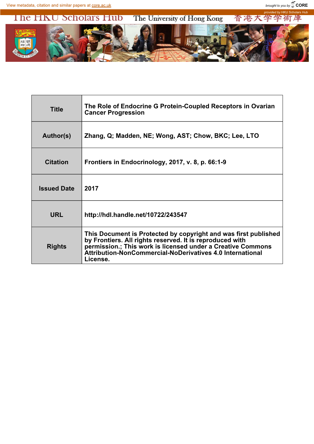 The Role of Endocrine G Protein-Coupled Receptors in Ovarian Title Cancer Progression