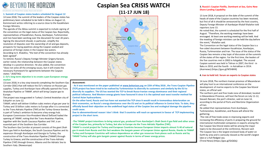 Caspian Sea CRISIS WATCH 3