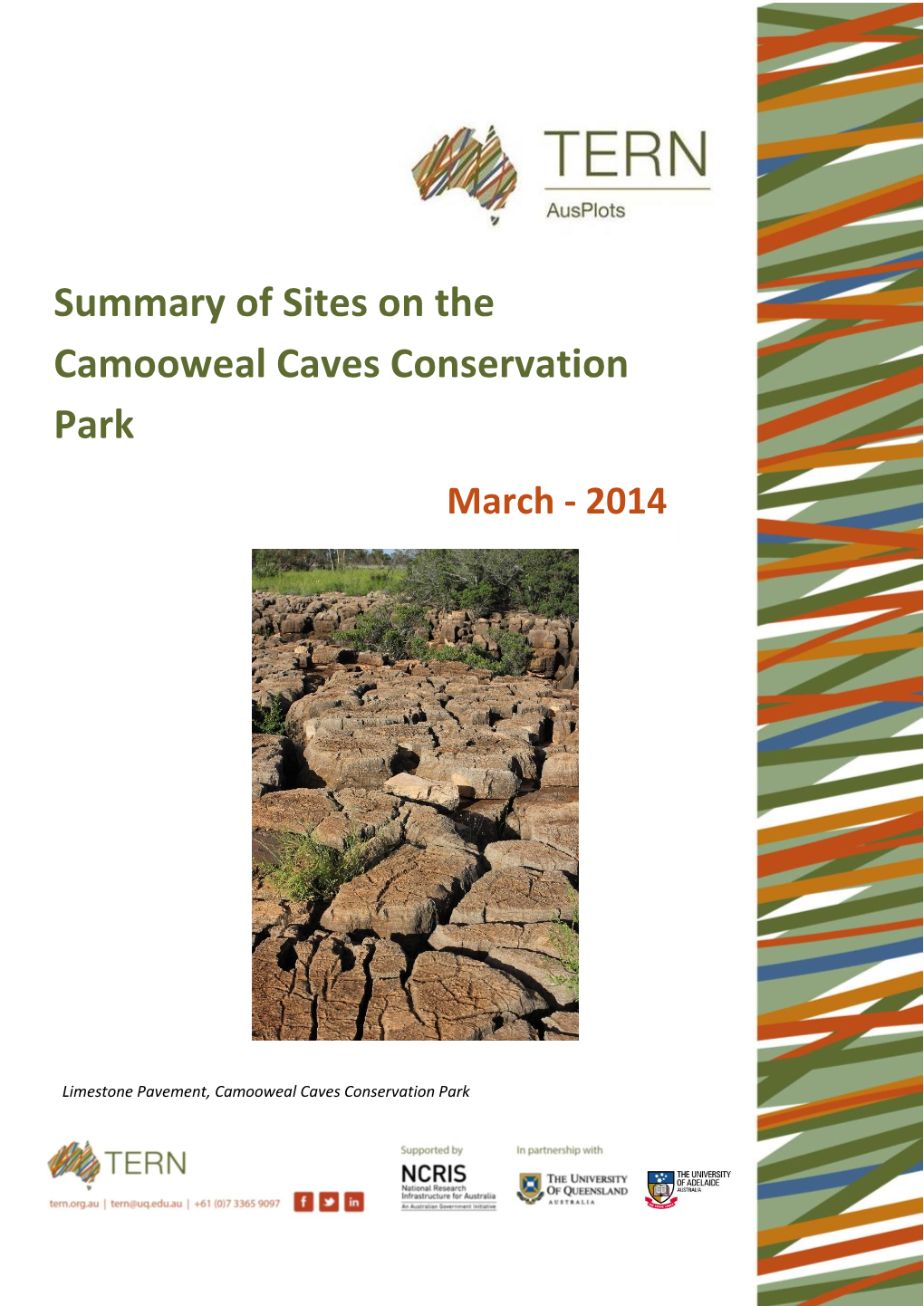 Summary of Sites on the Camooweal Caves Conservation Park